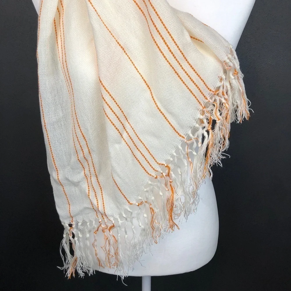 Oversized Mexican Stripe Fringe Pattern Scarf Wrap